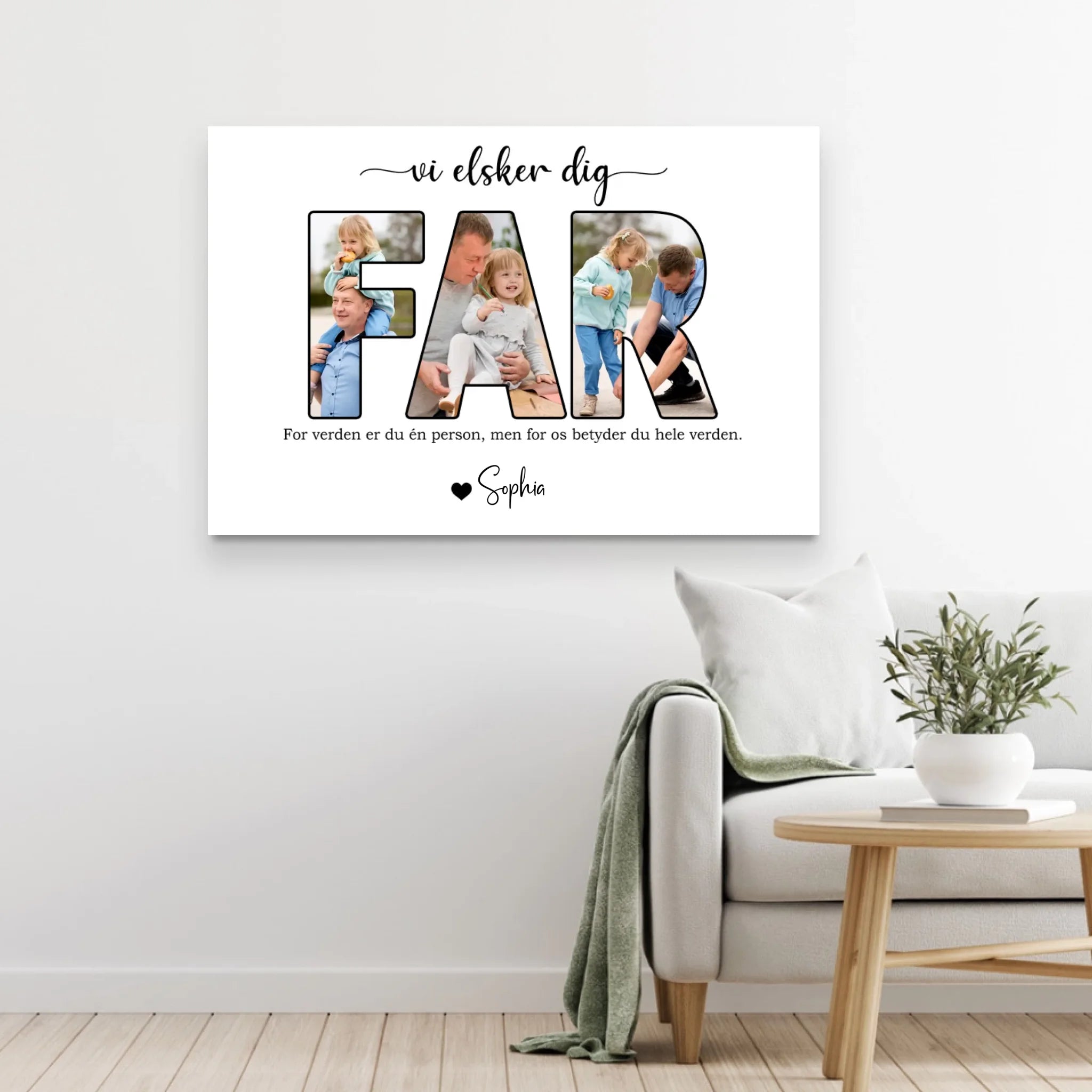 Personligt lærred "Far, vi elsker dig"