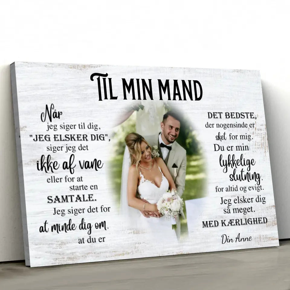 Personligt lærred "Til min mand"
