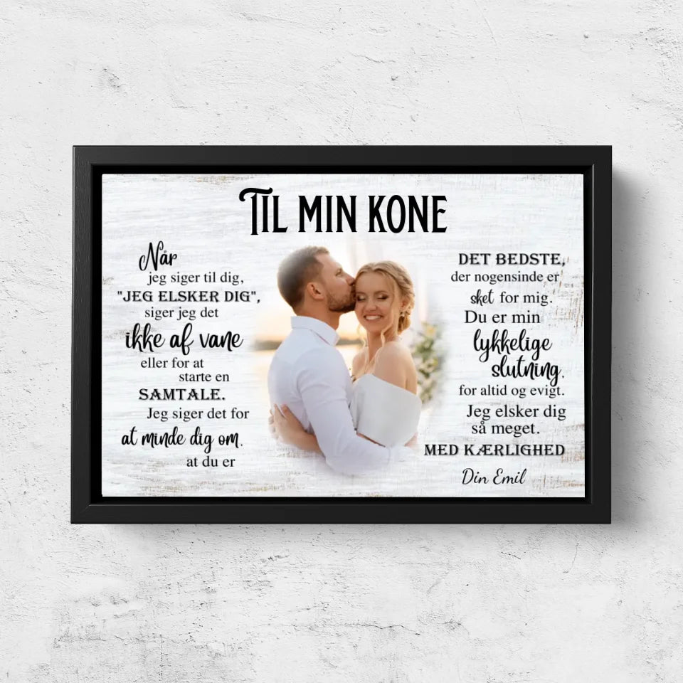Personligt lærred "Til min kone"