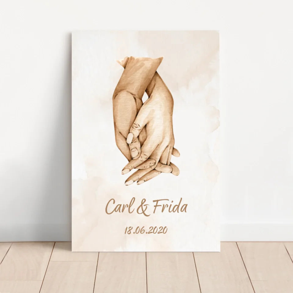 Personligt lærred “Hånd i hånd”