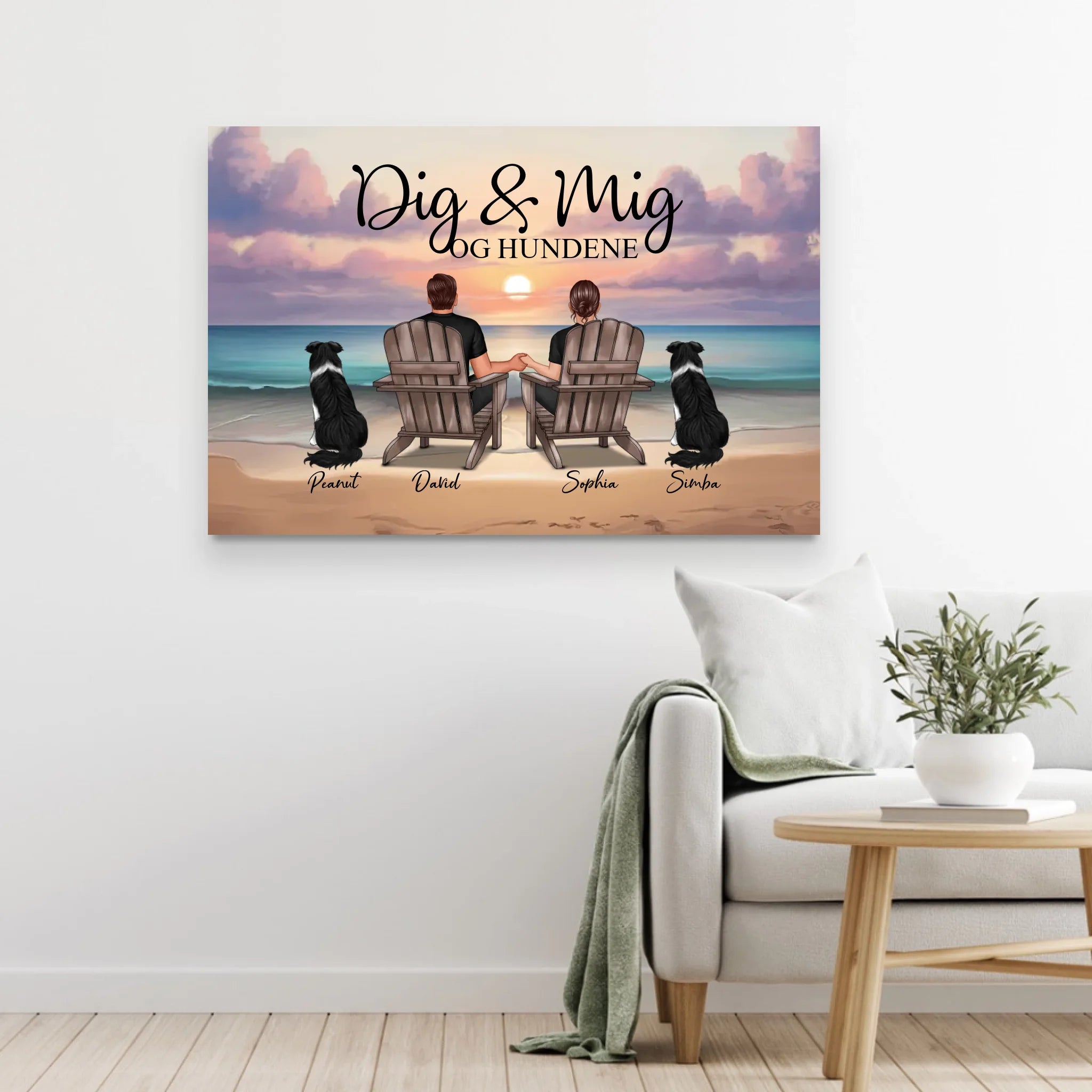 Personligt lærred “Dig og mig og vores kæledyr”
