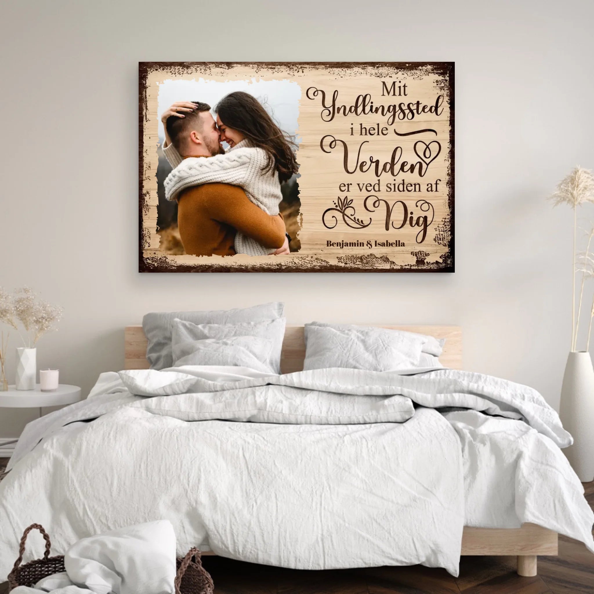 Personligt lærred “Mit yndlingssted er ved siden af dig med billede”