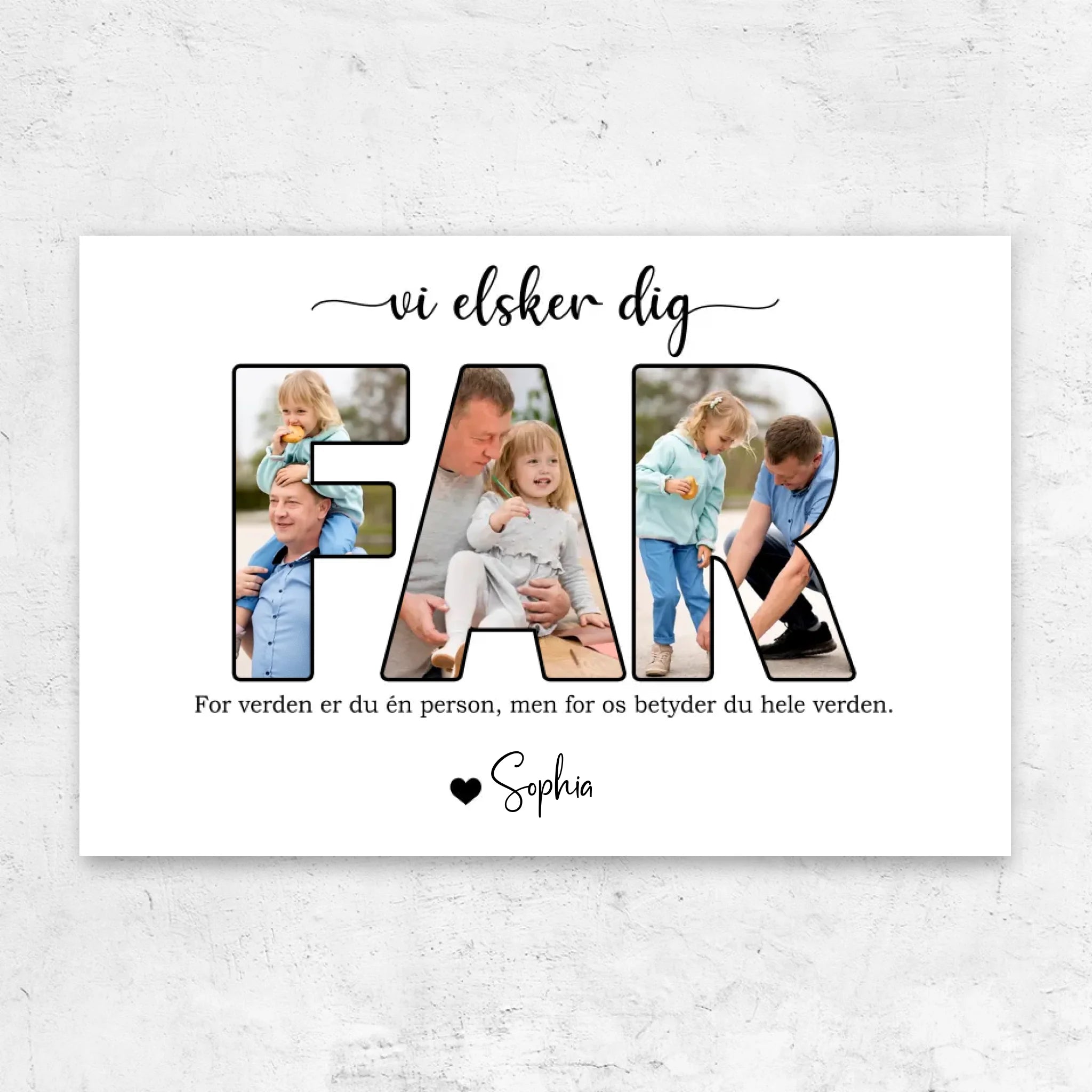 Personligt lærred "Far, vi elsker dig"