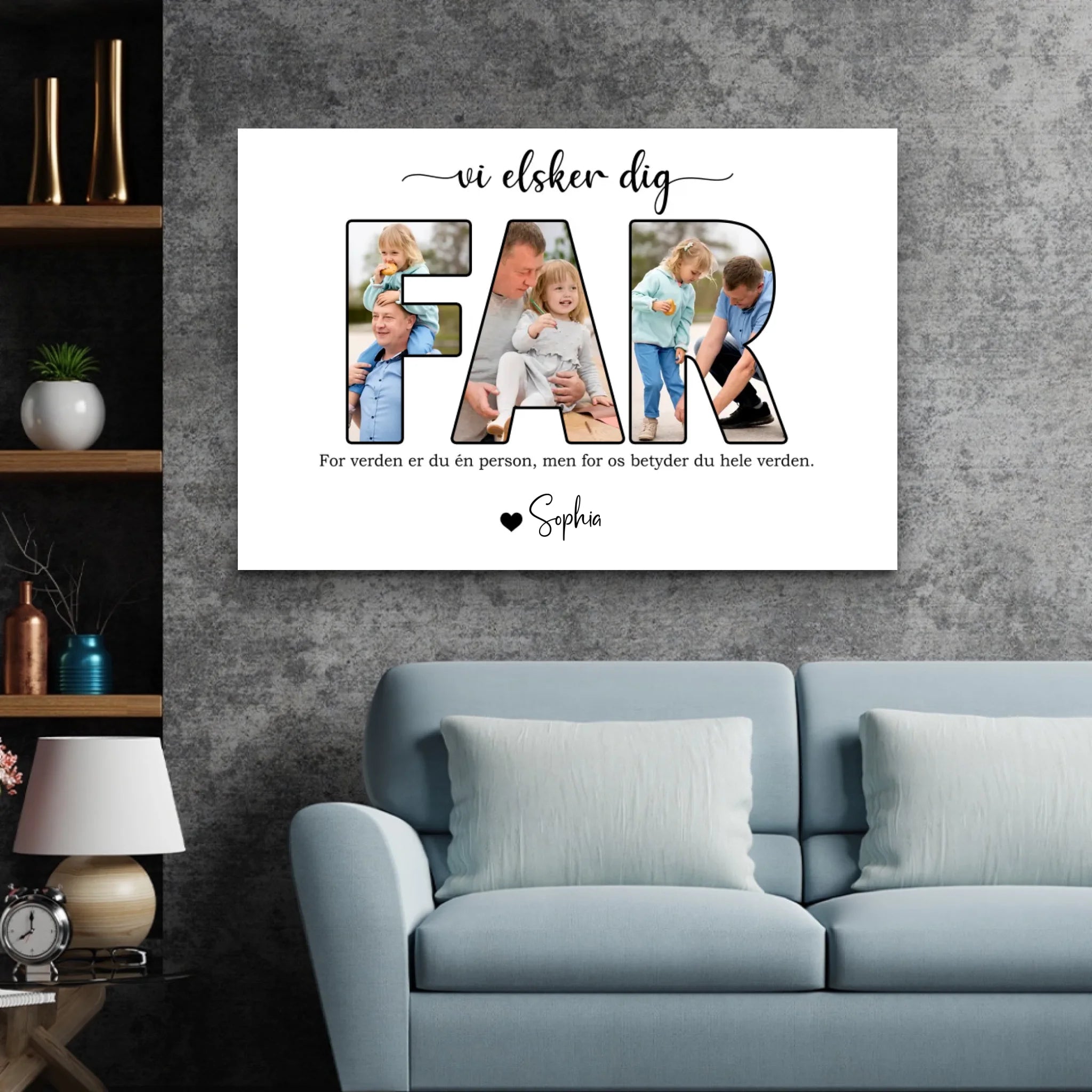 Personligt lærred "Far, vi elsker dig"