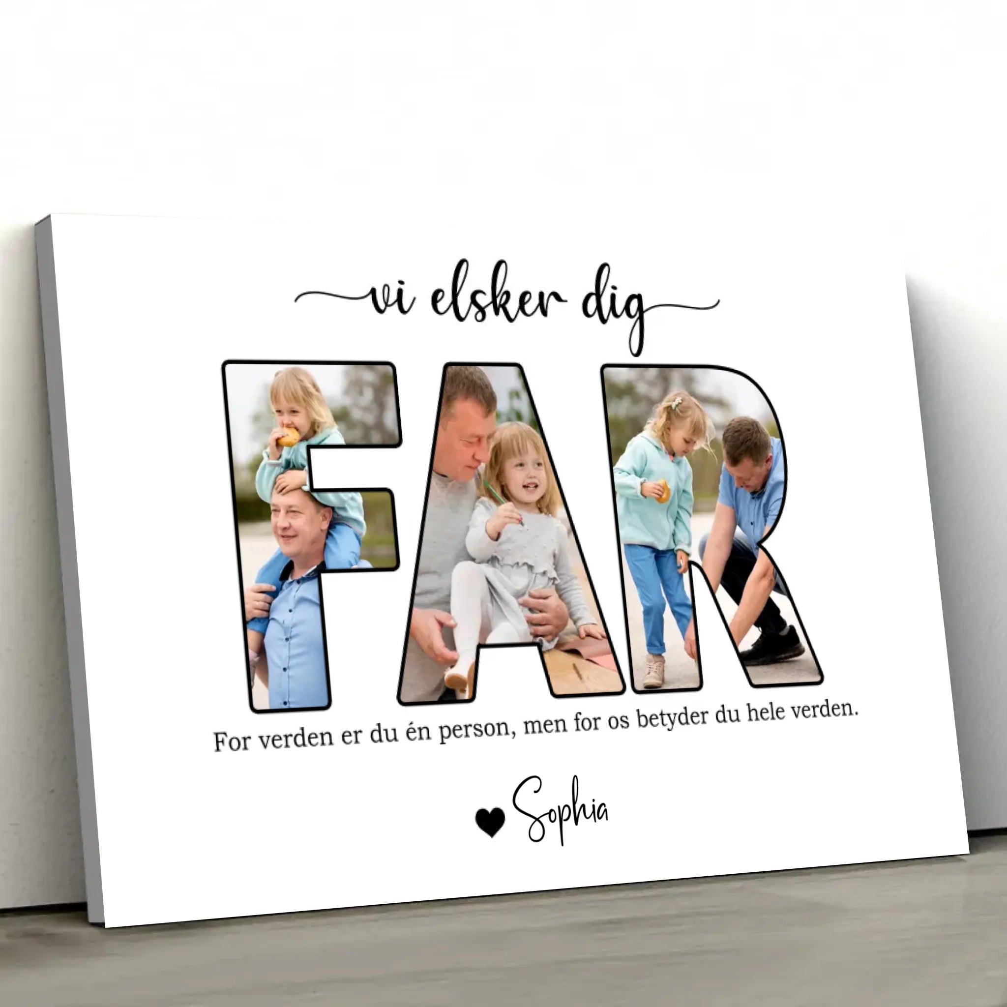 Personligt lærred "Far, vi elsker dig"